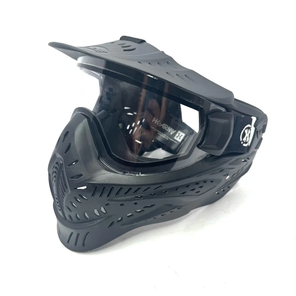 HSTL Goggle Paintball Airsoft Mask with Anti Fog Thermal Lens (Black/Clear Lens)